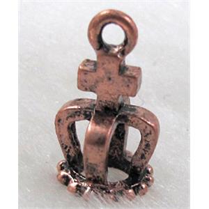 Crowns Charms, Tibetan Silver Non-Nickel, red copper, 8x15mm [AD25615RP]