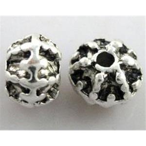 Tibetan Silver spacer bead, lead free and nickel free, 10mm dia [AD283FF]