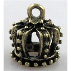 crown, tibetan silver pendant, lead free and nickel free, antique bronze, 14.5x16mm [AD28783ABPFF]