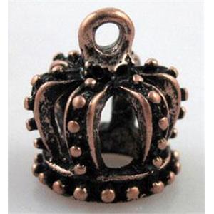 crown, tibetan silver pendant, lead free and nickel free, antique red copper, 14.5x16mm [AD28783ARPFF]