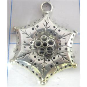 Tibetan Silver pendant non-nickel, 42x32mm [AD29602]