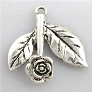 Tibetan Silver flower pendant non-nickel, 23x21mm [AD29622]