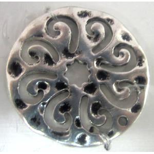 Tibetan Silver pendants, lead free and nickel free, 26mm dia [AD31745FF]