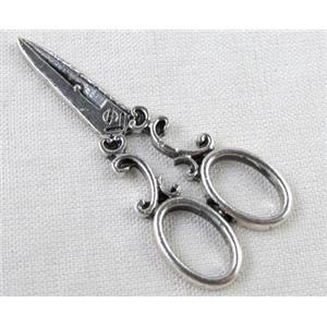 Tibetan Silver forfex pendant, Lead free and nickel Free, 14x39mm [AD32652FF]