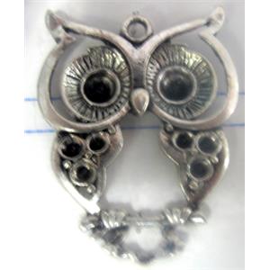 Tibetan Silver Owl pendant, Non-Nickel, 36x29mm [AD34232]