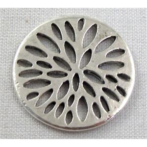 Tibetan Silver pendant Non-Nickel, 24mm dia [AD36753]