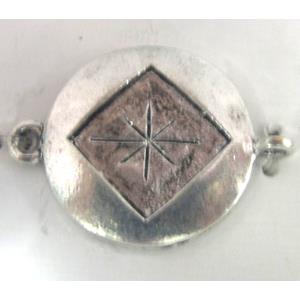 Tibetan Silver connector, Lead free and nickel Free, 24x17mm [AD36874FF]