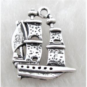 Tibetan Silver Non-Nickel, sailboat, 16x22mm [AD40097]