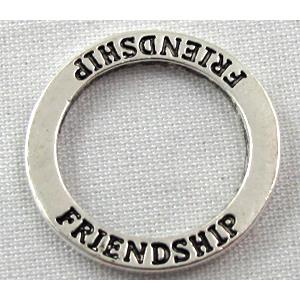 Tibetan Silver Ring, lead free and nickel free, 23mm dia [AD40135FF]