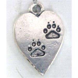 Tibetan Silver paw pendant, lead free and nickel free, 21x15mm [AD40139FF]