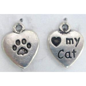 Tibetan Silver paw pendant, lead free and nickel free, 15x12mm [AD40151FF]