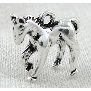 Tibetan Silver horse pendants, Lead free and nickel Free, animal, 20x18mm [AD40216FF]