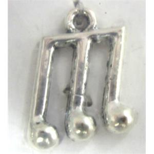 music-note, Tibetan Silver charm pendant, lead free and nickel free, 19x14mm [AD40846FF]