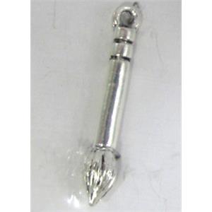 Tibetan Silver brush pendant, Lead free and nickel Free, 27x5mm [AD42227FF]