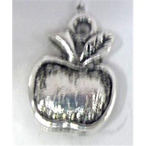 Tibetan Silver apple pendant, lead free and nickel free, 14x10mm [AD42339FF]