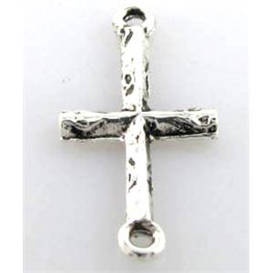 Cross for bracelet, tibetan silver bar, lead free nickel free, approx 11x20mm [AD4264]