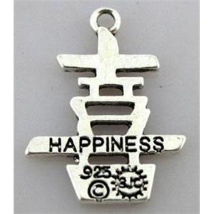 Tibetan Silver Charm Pendant, lead free and nickel free, 24x18mm [AD42662FF]