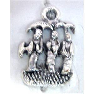 Tibetan Silver charm pendant, Lead free and nickel Free, 16x11mm [AD42696FF]