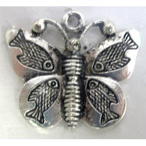 Tibetan Silver Butterfly pendant Non-Nickel, 29x22mm [AD42769]