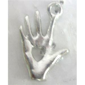 Tibetan Silver hand pendant, Lead free and nickel Free, 18x11mm [AD43066FF]