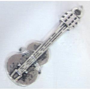 Tibetan Silver guitar pendant non-nickel, 30x10mm [AD43107]