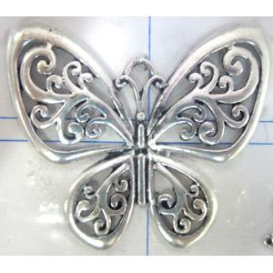 Tibetan Silver Butterfly pendant Non-Nickel, 60x50mm [AD44019]