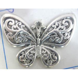 Tibetan Silver Butterfly pendant Non-Nickel, 35x25mm [AD44020]