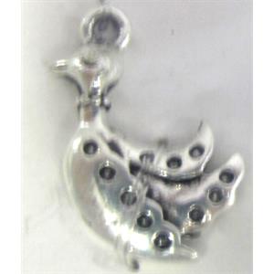 Tibetan Silver duck pendants, Lead free and nickel Free, 19x18mm [AD44072FF]