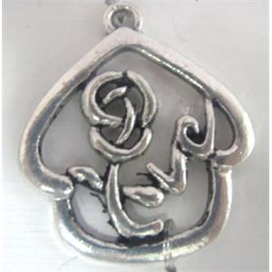 Tibetan Silver flower pendant, Lead free and nickel Free, 27x24mm [AD44103FF]