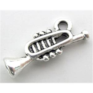 Tibetan Silver bugle pendant, lead free and nickel free, 20mm length [AD44433FF]