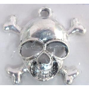 Tibetan Silver skull pendants, Lead free and nickel Free, 31x29mm [AD44573FF]
