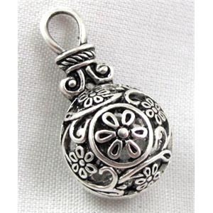 Tibetan Silver hollow Pendants, Non-Nickel, 31x17mm [AD45076]