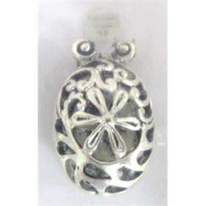 Hollow Tibetan Silver pendant, lead free and nickel free, 40x13mm [AD45087FF]