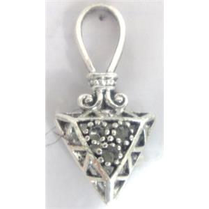 Hollow Tibetan Silver pendant, lead free and nickel free, 37x18mm [AD45088FF]