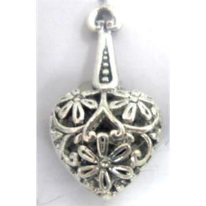 Hollow Tibetan Silver pendant, lead free and nickel free, 30x15mm [AD45097FF]