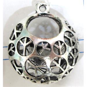 Tibetan Silver Charms pendants, Non-Nickel, 25mm dia [AD45185]