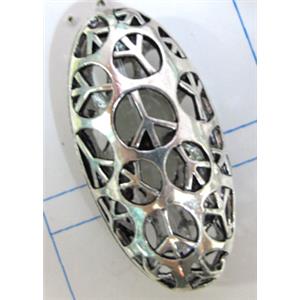 Tibetan Silver beads, Non-Nickel, 39x20mm [AD45191]