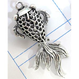 Tibetan Silver zinc Goldfish pendants, Non-Nickel, 43x20mm [AD45199]