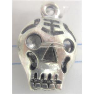 hollow Skull pendants, Tibetan Silver, Non-Nickel, 23x15mm [AD45211]