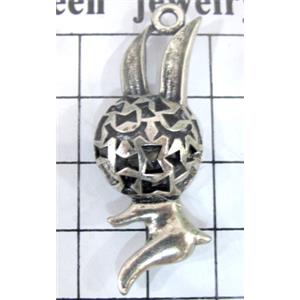 Hollow Tibetan Silver pendant, lead free and nickel free, 44x17mm [AD45235FF]