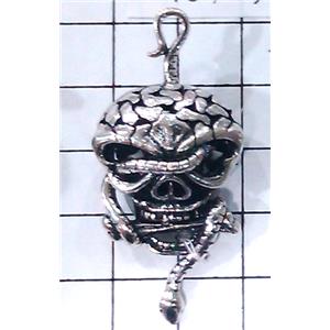 Hollow Tibetan Silver pendant, lead free and nickel free, 23x48mm [AD45391FF]