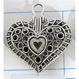 Hollow Tibetan Silver pendant, lead free and nickel free, 34x34mm [AD45696FF]