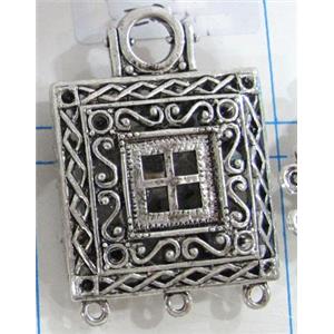 Hollow Tibetan Silver pendant, lead free and nickel free, 30x30mm [AD45700FF]