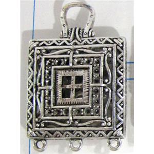 Hollow Tibetan Silver pendant, lead free and nickel free, 30x30mm [AD45703FF]