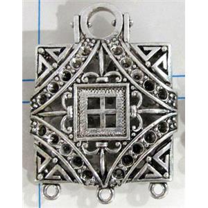Hollow Tibetan Silver pendant, lead free and nickel free, 30x30mm [AD45704FF]