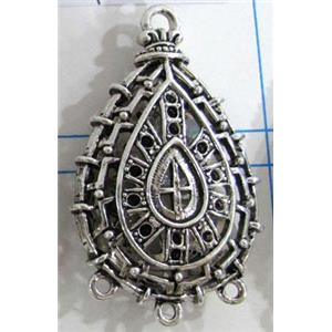 Hollow Tibetan Silver pendant, lead free and nickel free, 26x38mm [AD45710FF]