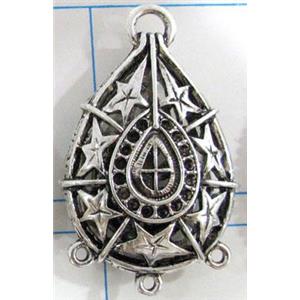 Hollow Tibetan Silver pendant, lead free and nickel free, 26x37mm [AD45715FF]