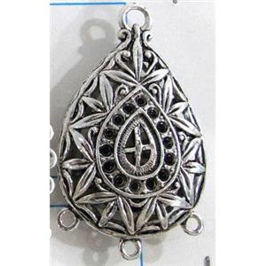 Hollow Tibetan Silver pendant, lead free and nickel free, 26x37mm [AD45718FF]