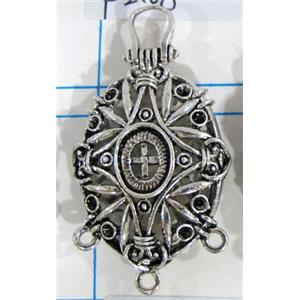 Hollow Tibetan Silver pendant, lead free and nickel free, 26x37mm [AD45728FF]
