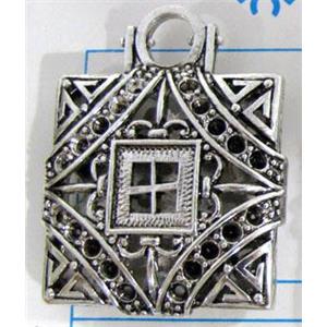 Hollow Tibetan Silver pendant, lead free and nickel free, 30x30mm [AD45736FF]
